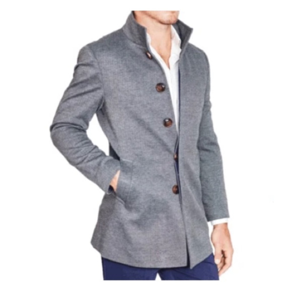 NWT STATE & LIBERTY Men’s Overcoat Jacket Blue Liner